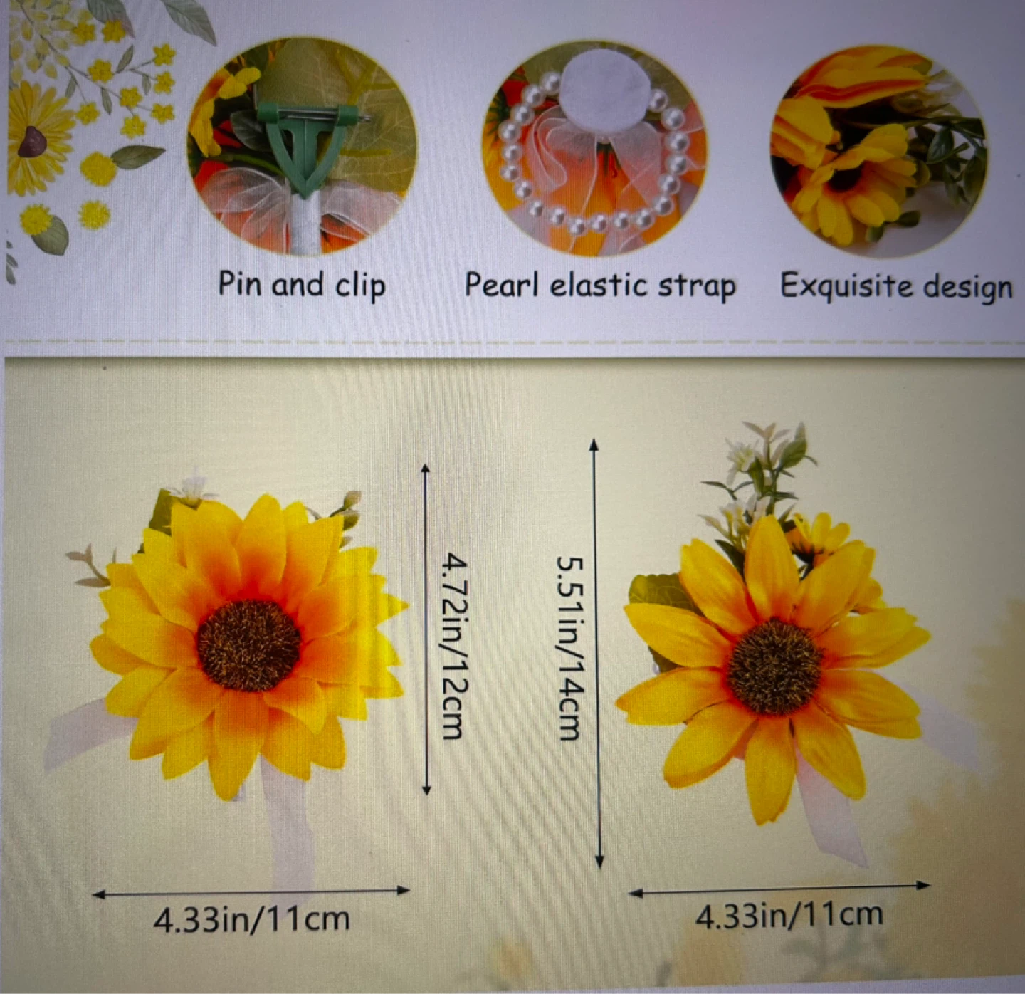Sunflower Boutonniere and Wrist Corsage Set - photo 3
