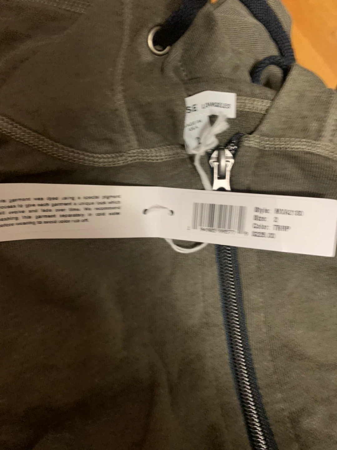 James Perse Zip-Up Hoodie - Green - Size 2 - photo 4