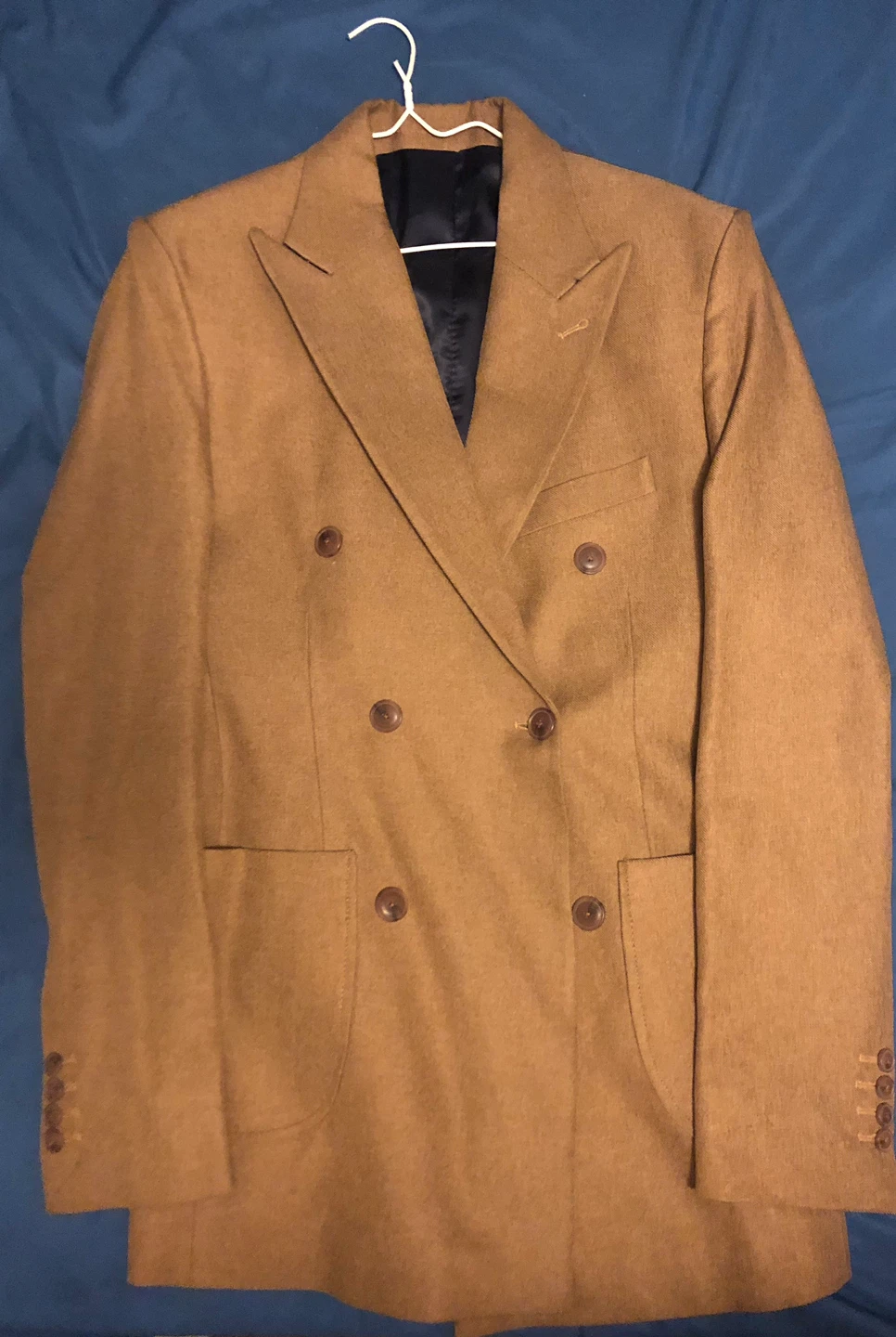 Brown Double-Breasted Suit Set