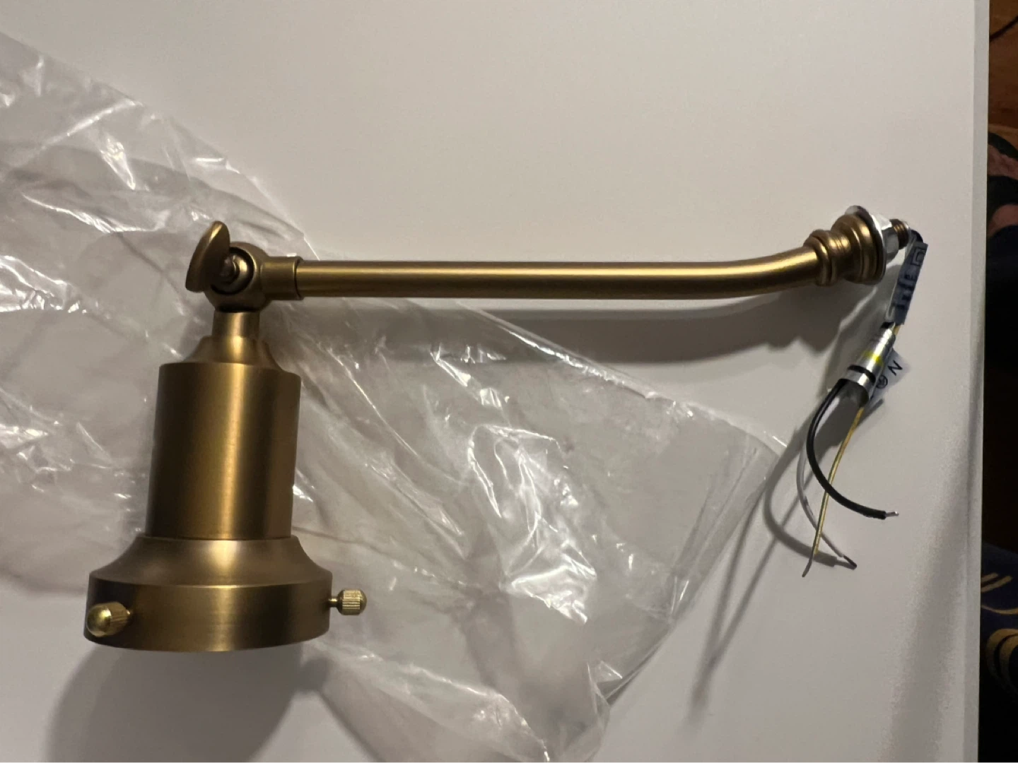 Brass Wall Sconce with Glass Shade - photo 2