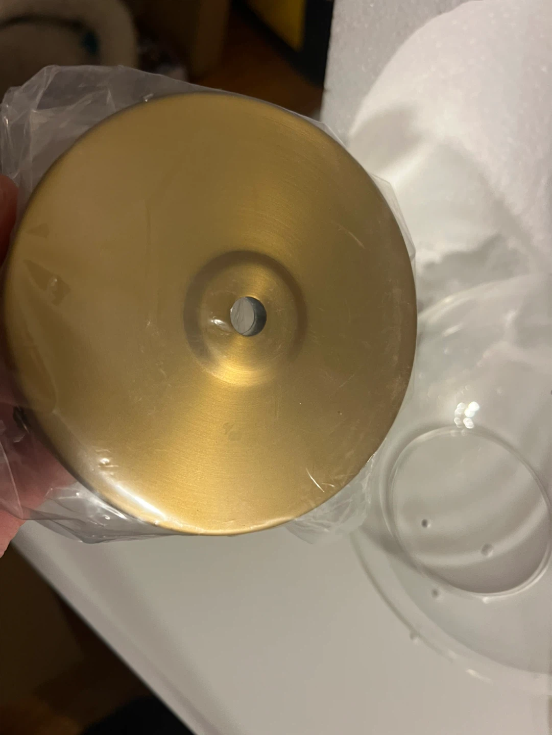 Brass Wall Sconce with Glass Shade - photo 5
