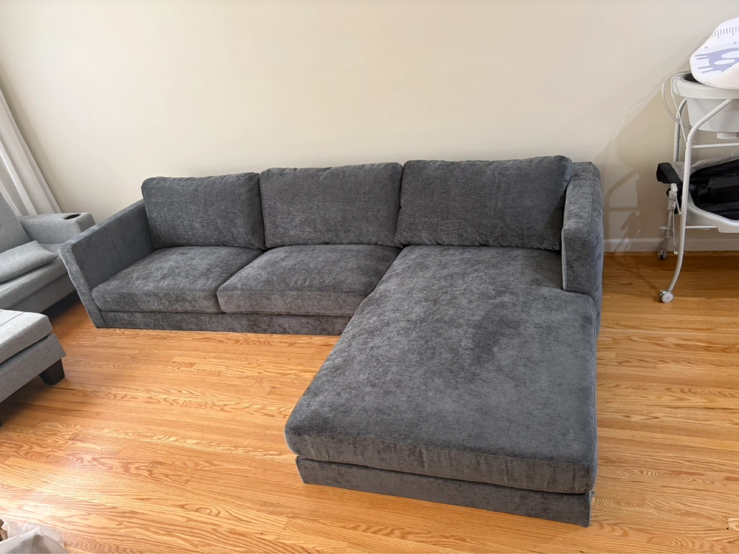Grey Sectional Sofa with Chaise - photo 3