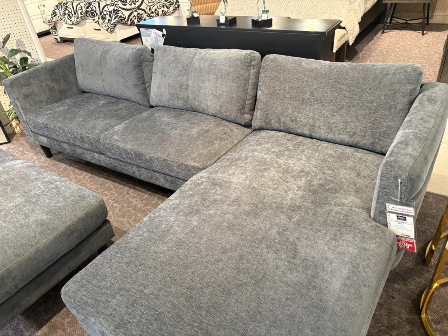 Grey Sectional Sofa with Chaise