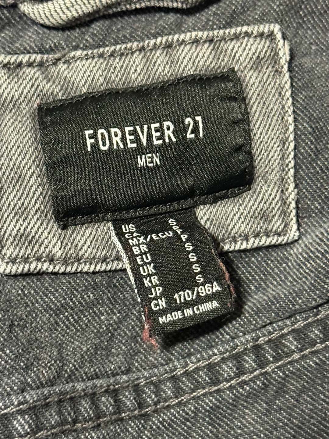 Forever 21 Men's Grey Denim Jacket - Size S - photo 2