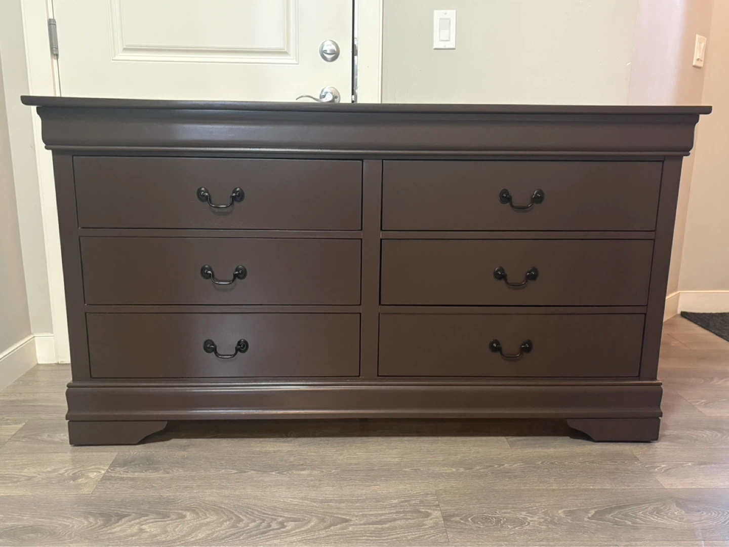 Dark Brown Six-Drawer Dresser