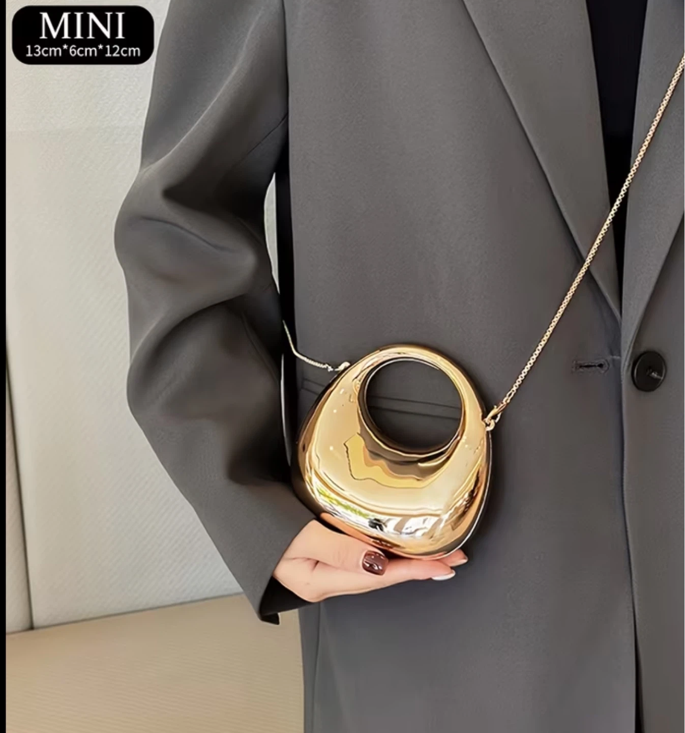 Gold Mini Bag with Chain Strap - photo 2