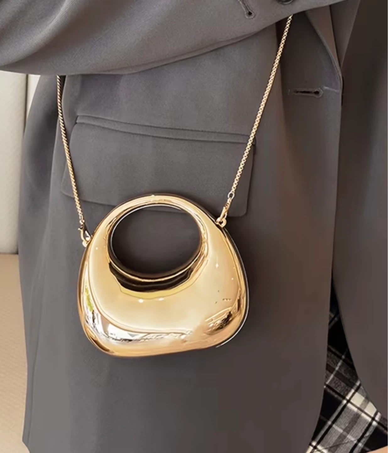 Gold Mini Bag with Chain Strap