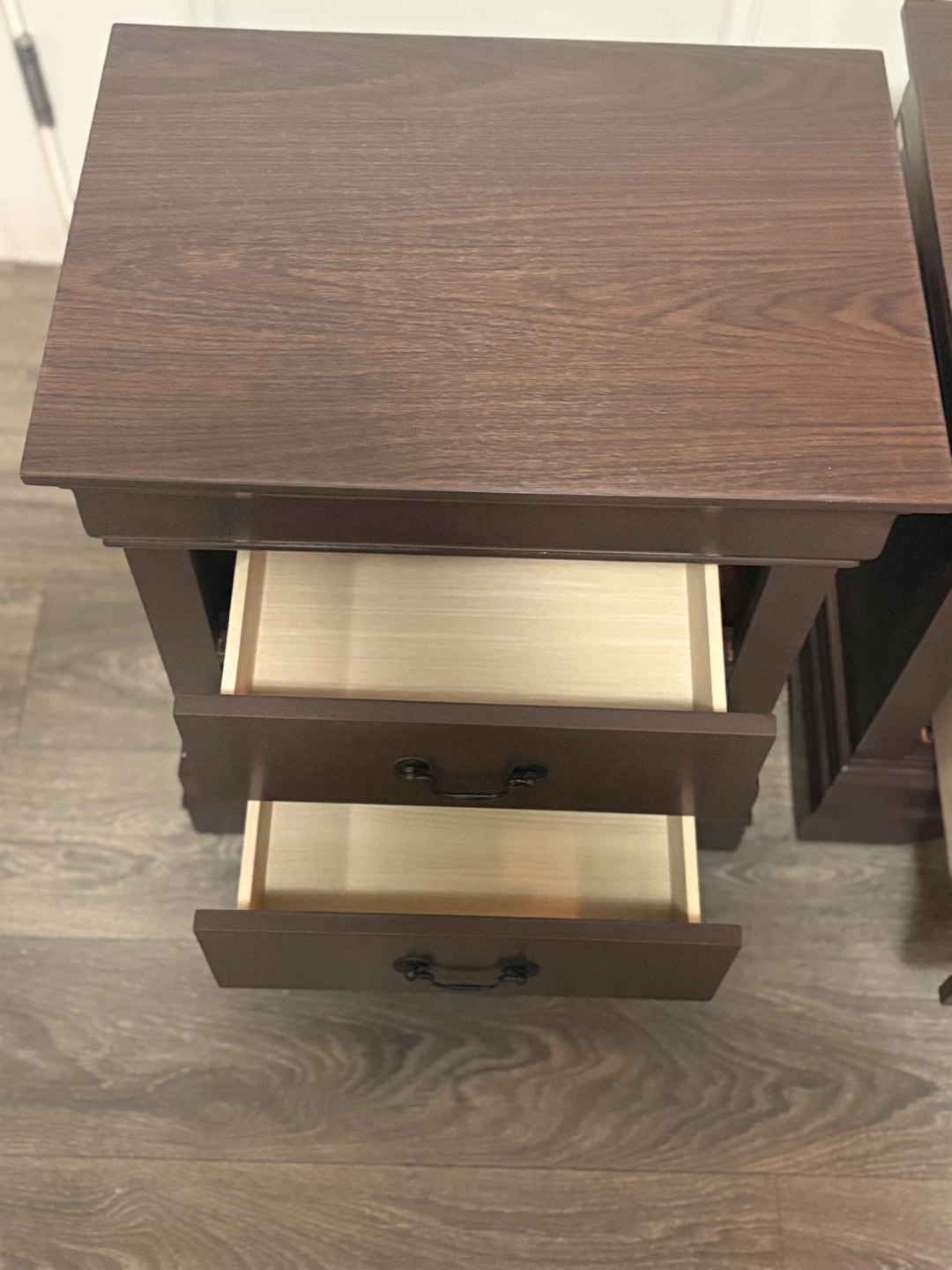 Pair of Brown 2-Drawer Nightstands - photo 3