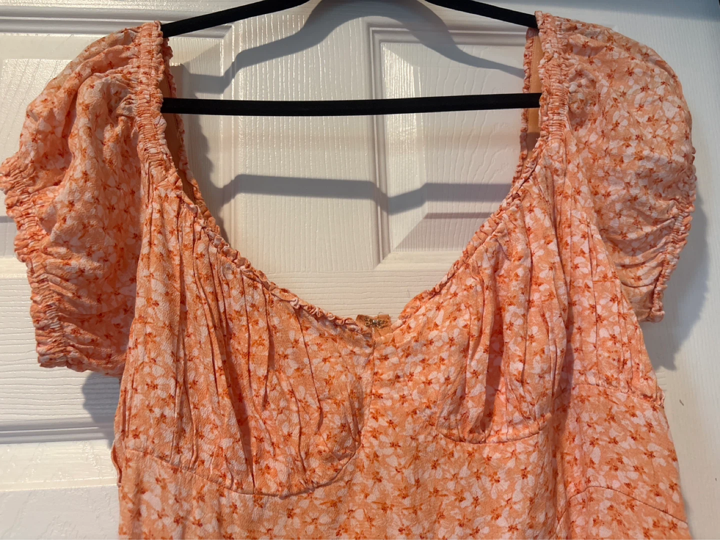 Orange Floral Print Midi Dress - photo 5