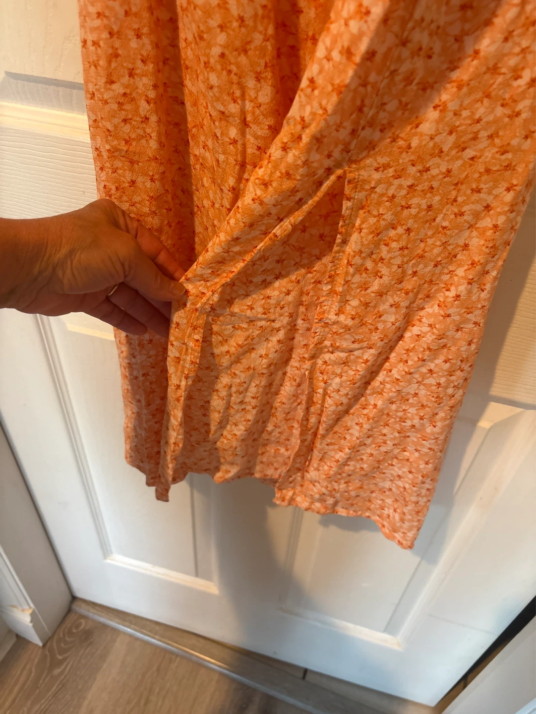 Orange Floral Print Midi Dress - photo 2