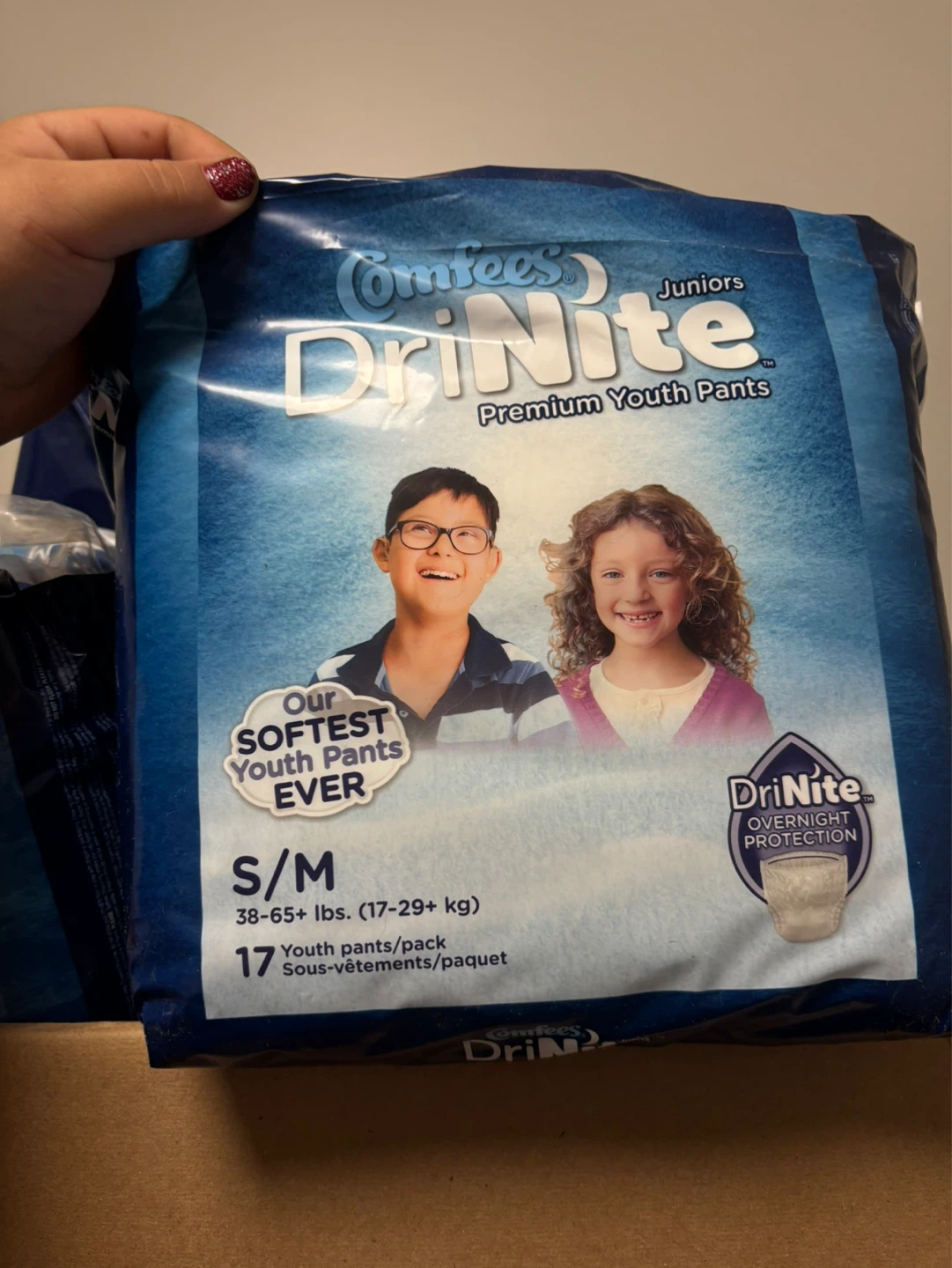 Comfees DriNite Youth Pants S/M, 17 Count
