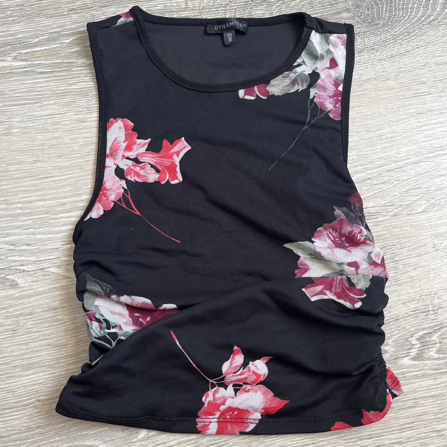 Dynamite Floral Ruched Blouse - Size S