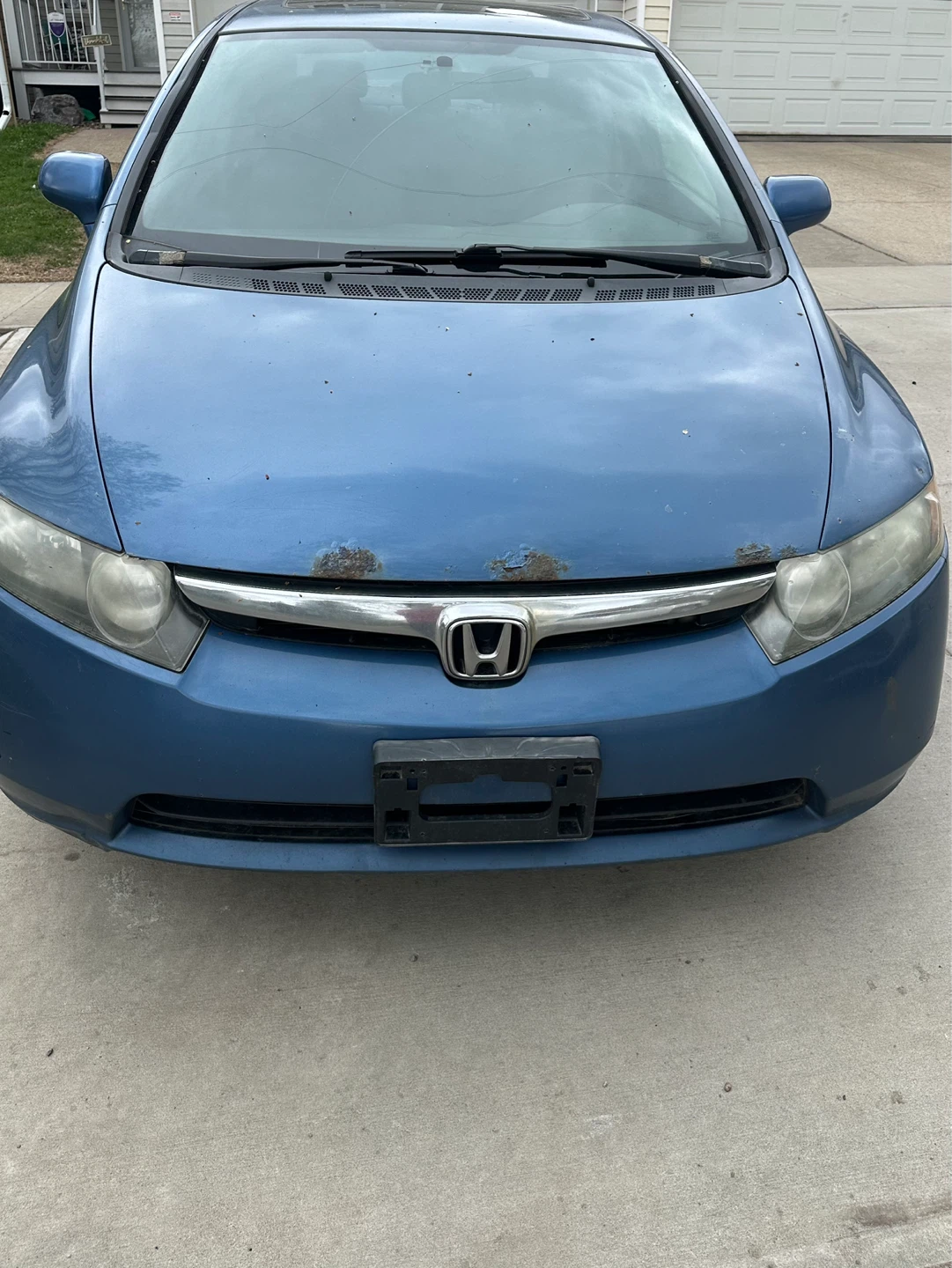 Honda Civic Blue Sedan Rebuilt
