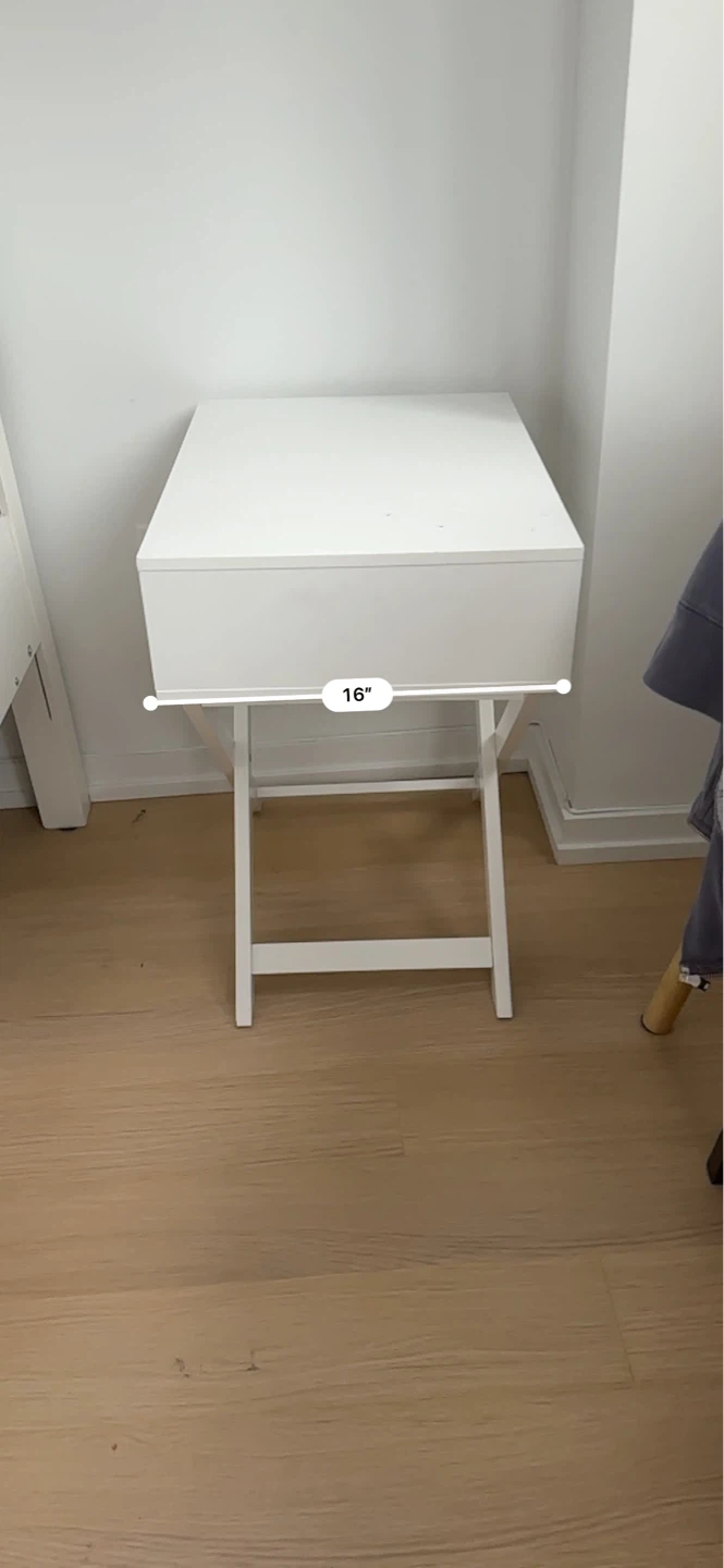 White Side Table with Drawer - photo 5