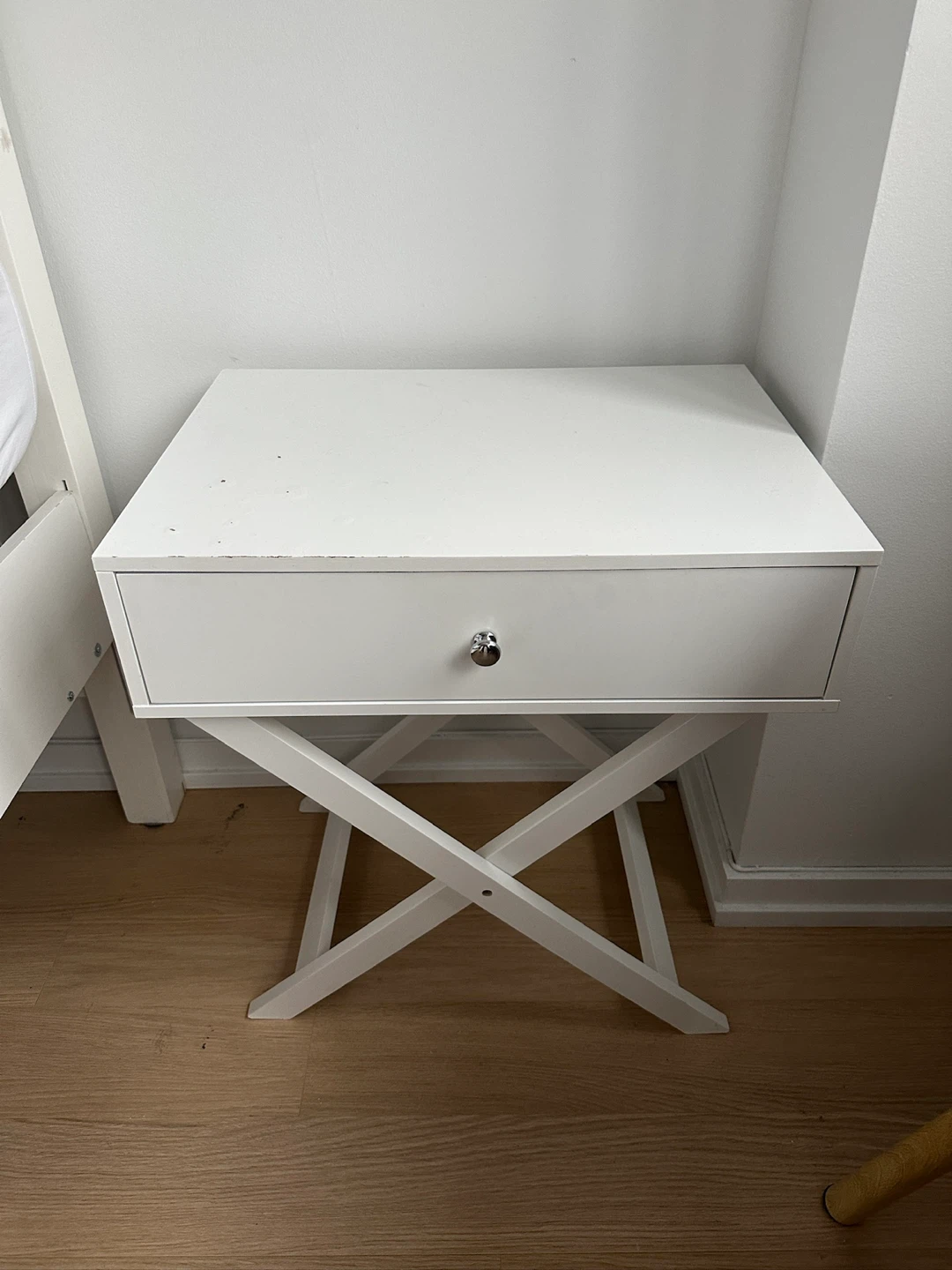 White Side Table with Drawer