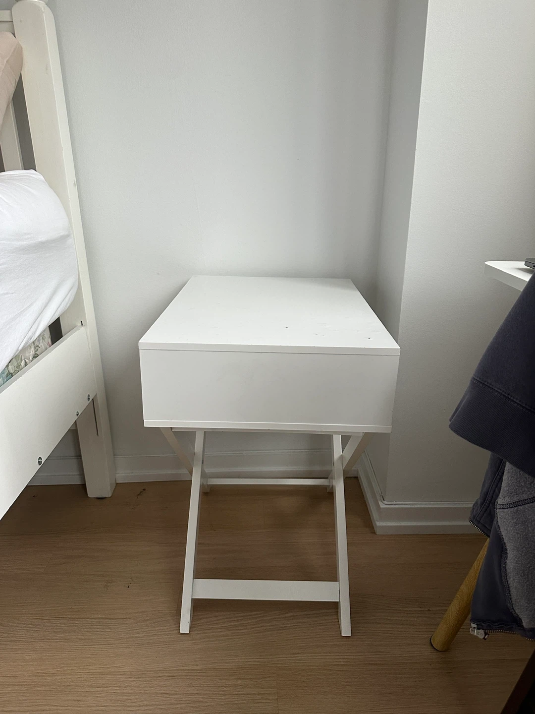 White Side Table with Drawer - photo 4