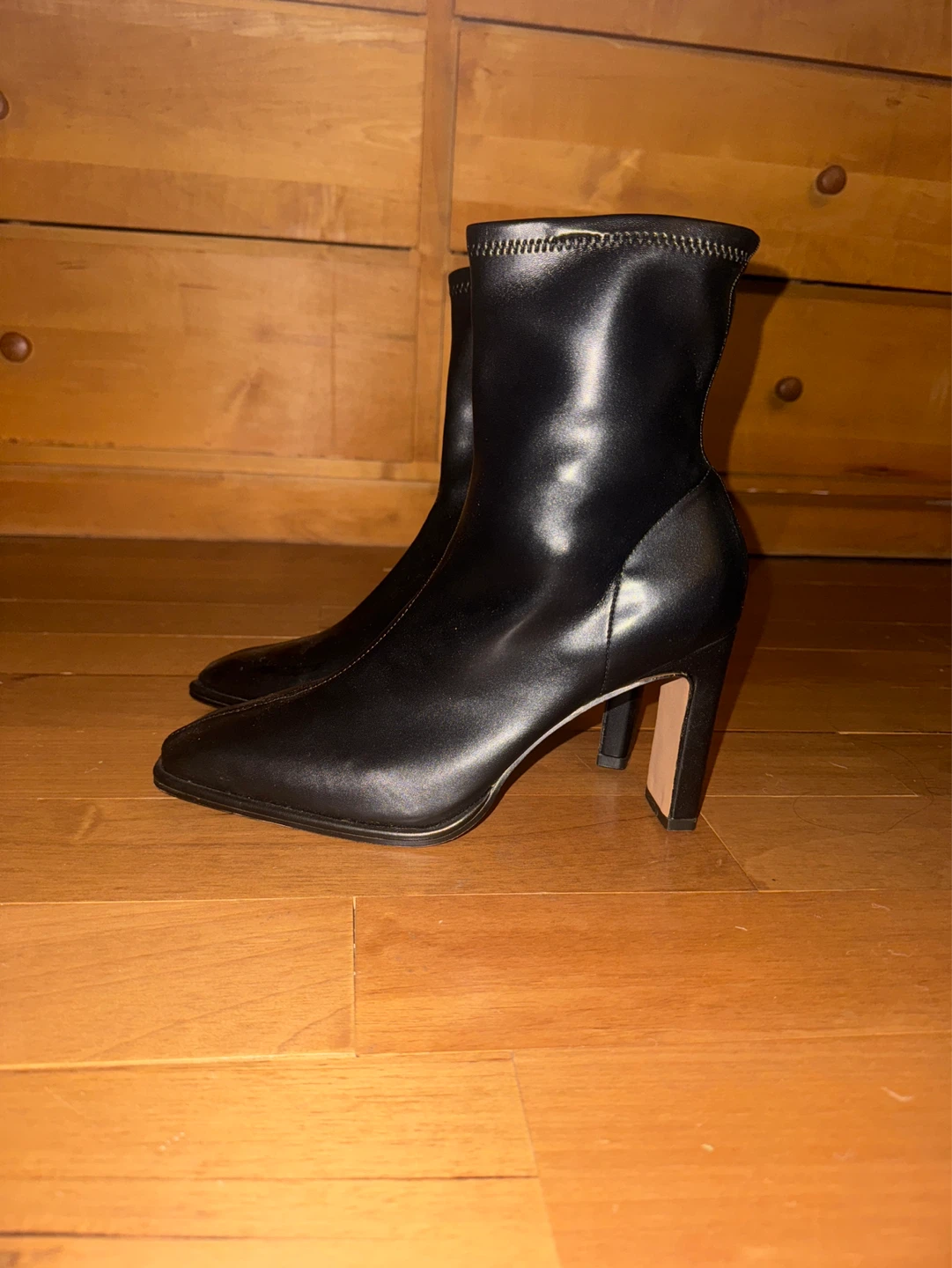 Faux Leather Heeled Boots size 9.5 - photo 3