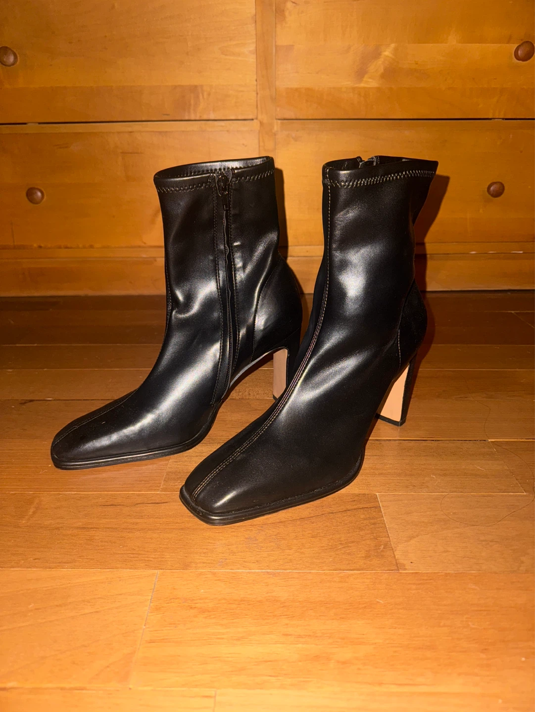 Faux Leather Heeled Boots size 9.5