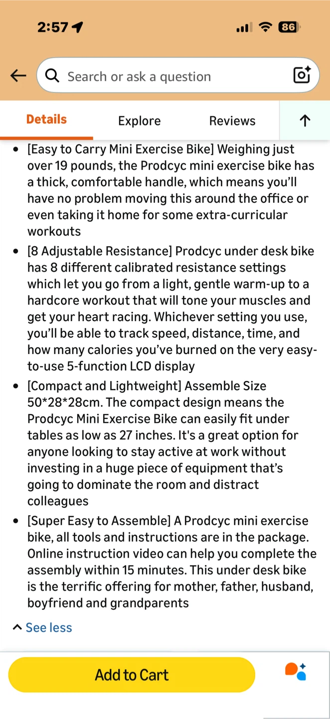 Producye Mini Exercise Bike - photo 3