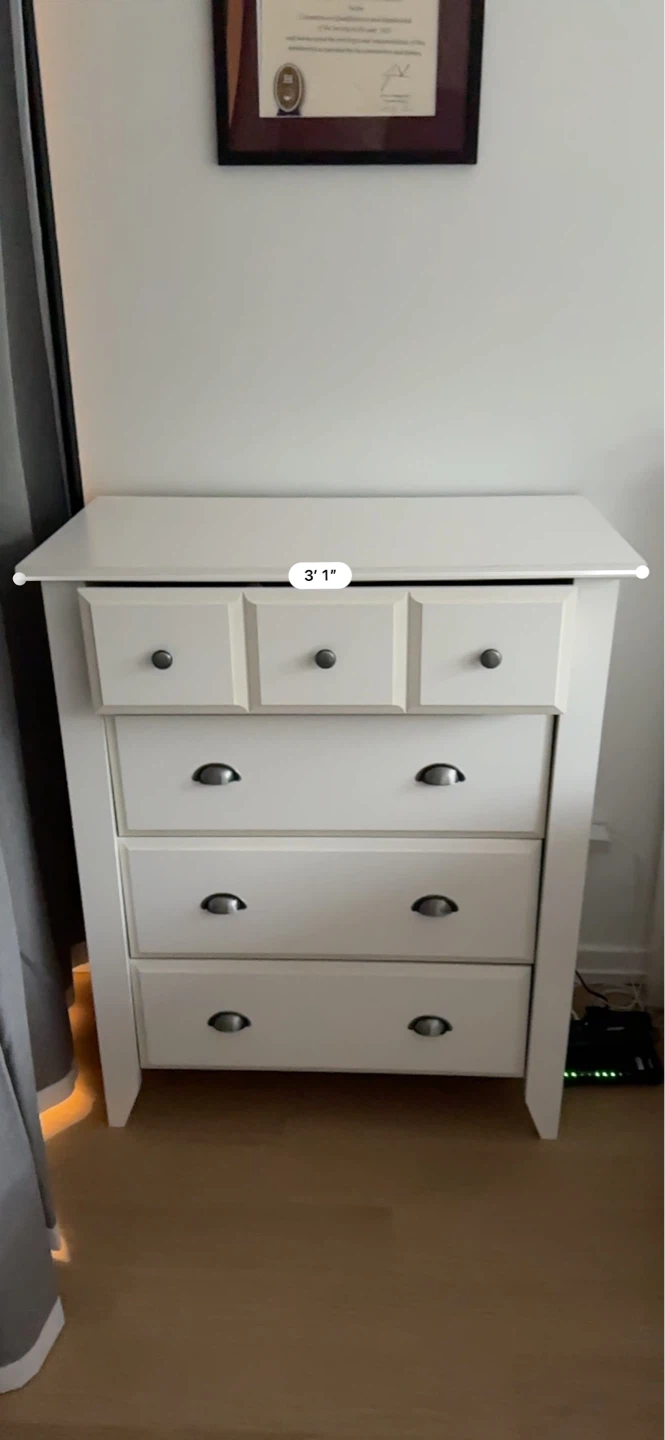 White 5-Drawer Chest of Drawers - photo 2