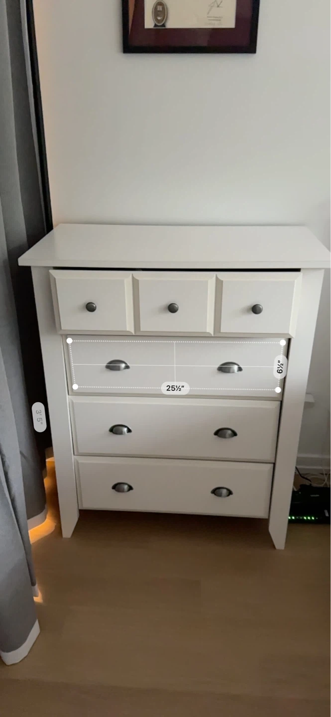 White 5-Drawer Chest of Drawers - photo 3