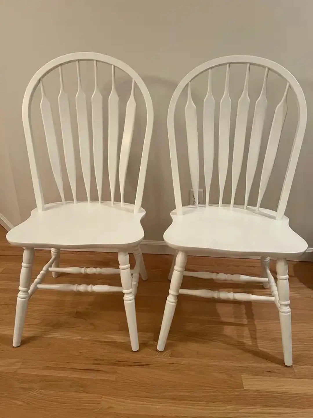 White Windsor Style Dining Chairs (Set of 2)
