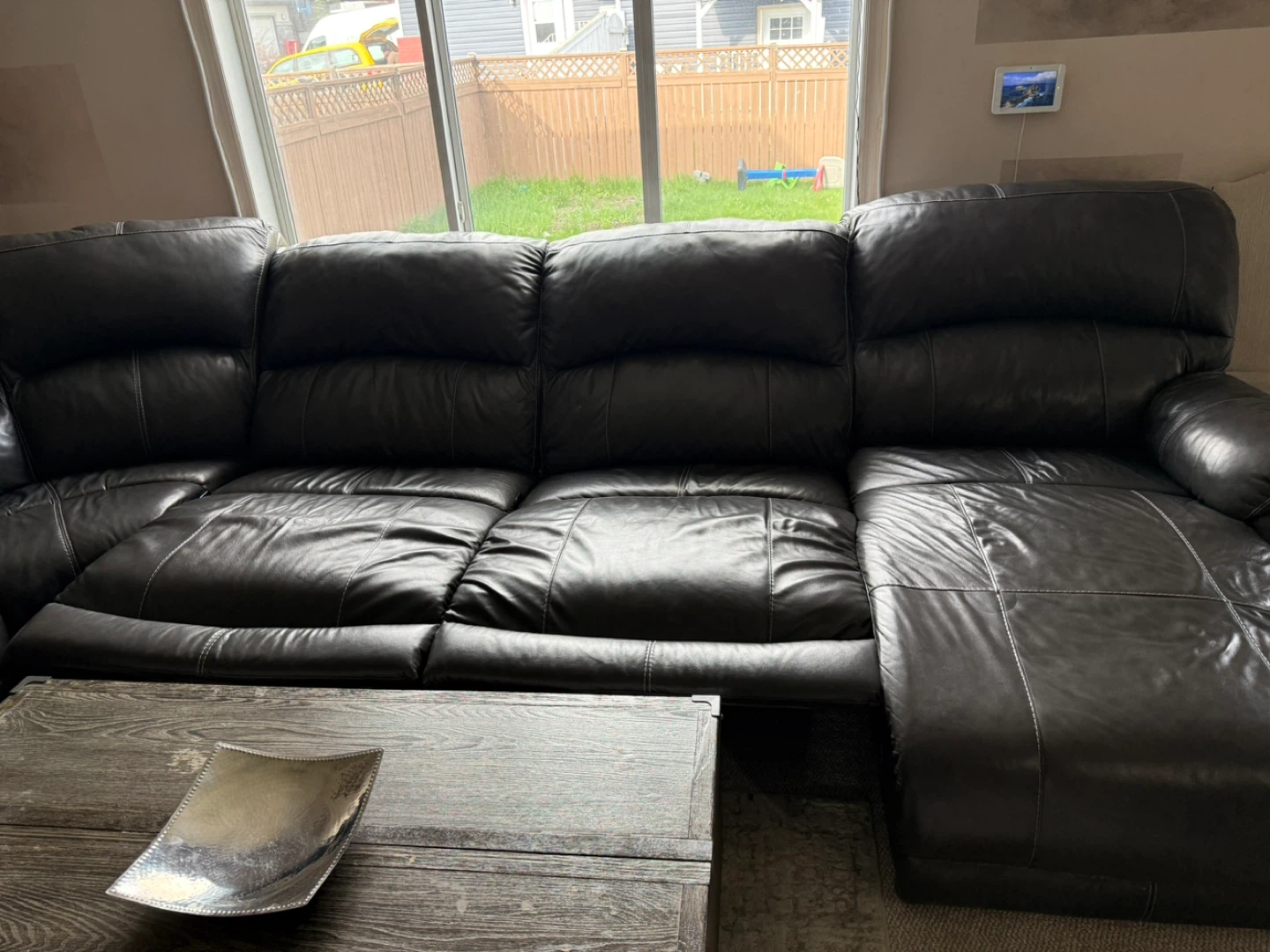 Black Leather Sectional - photo 3