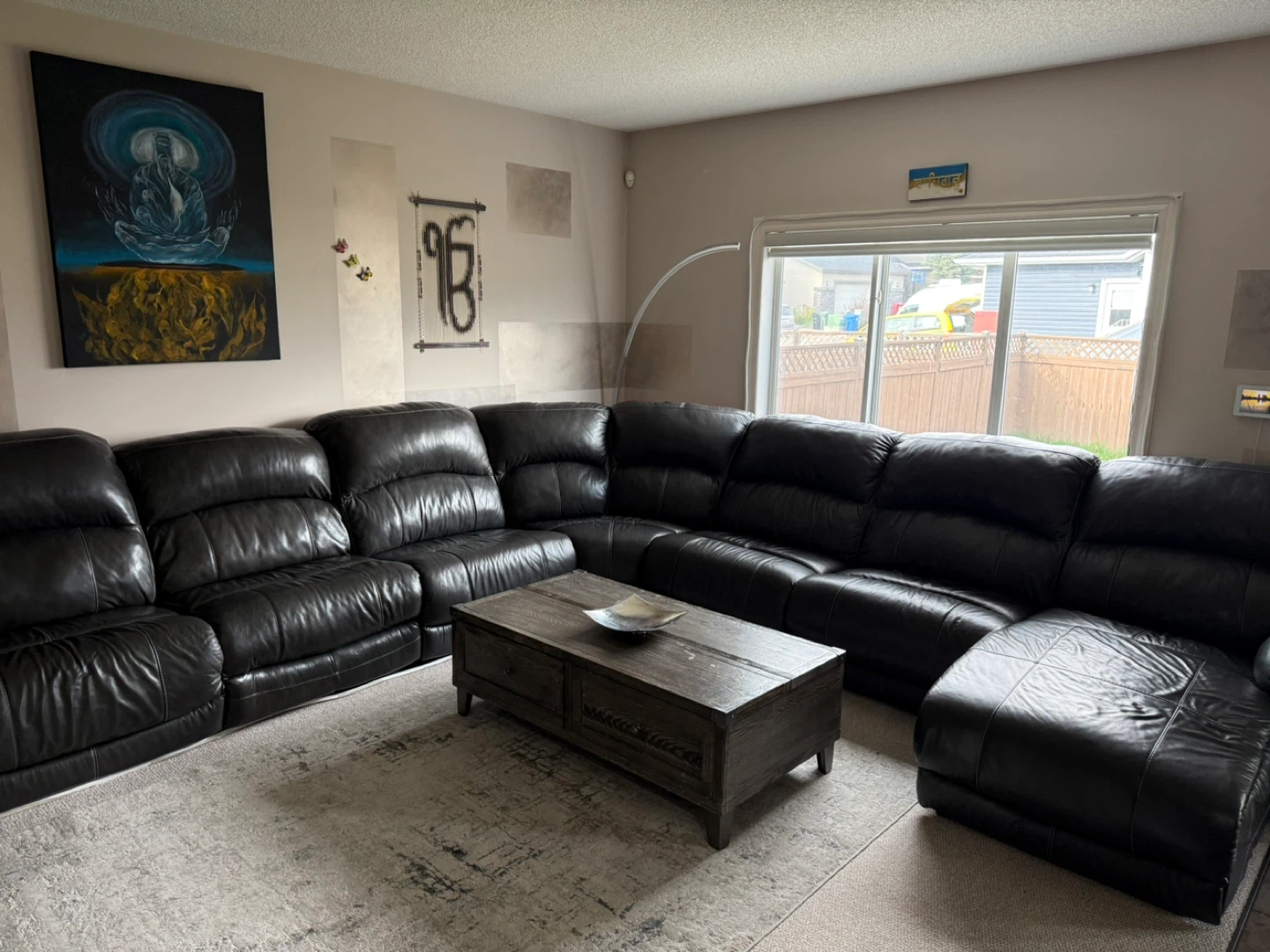 Black Leather Sectional - photo 5