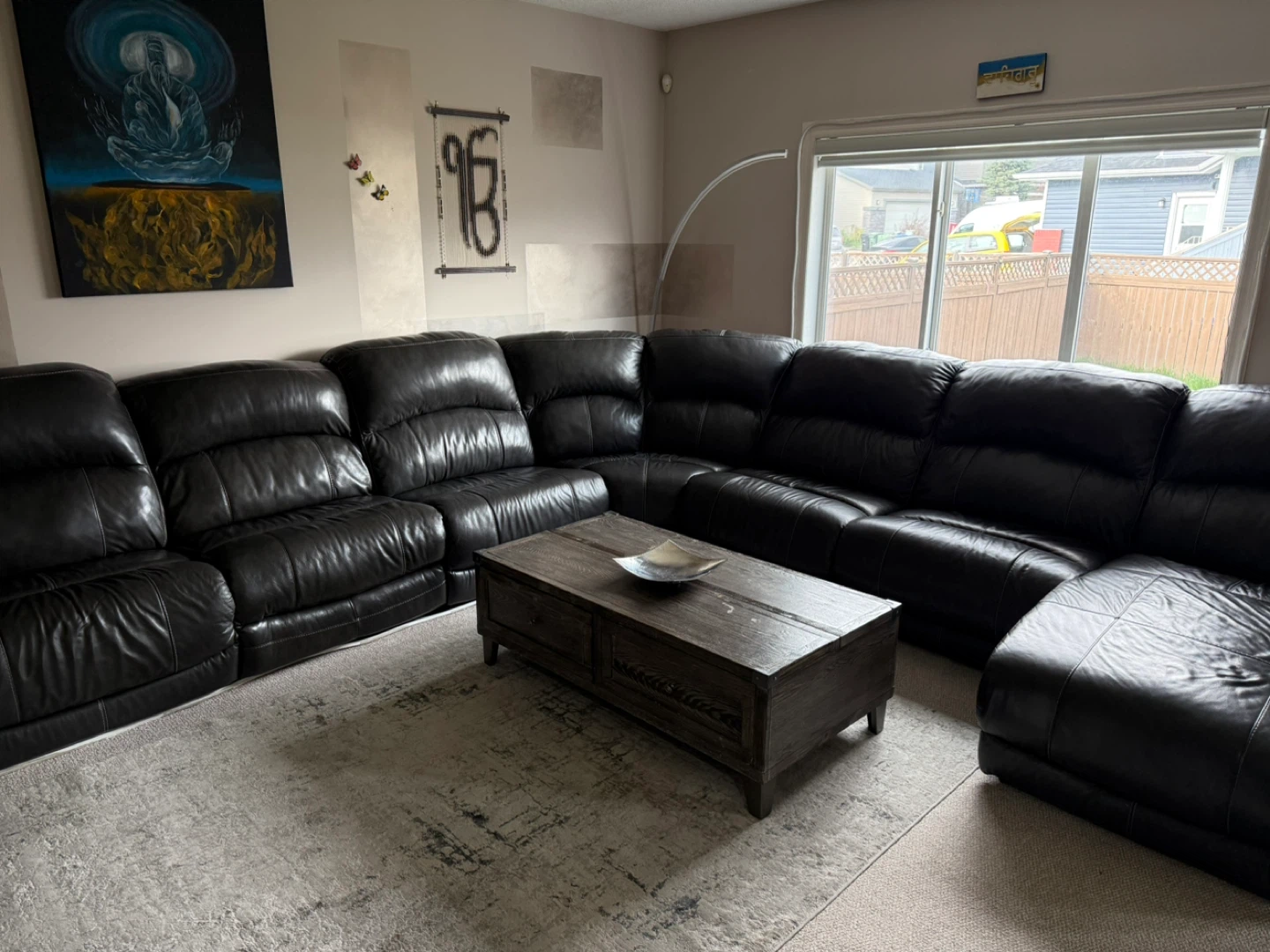 Black Leather Sectional - photo 4