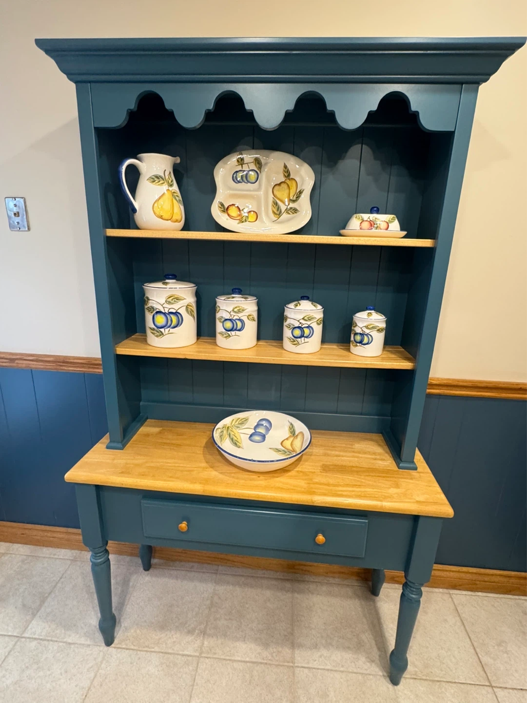 Teal Kitchen Hutch