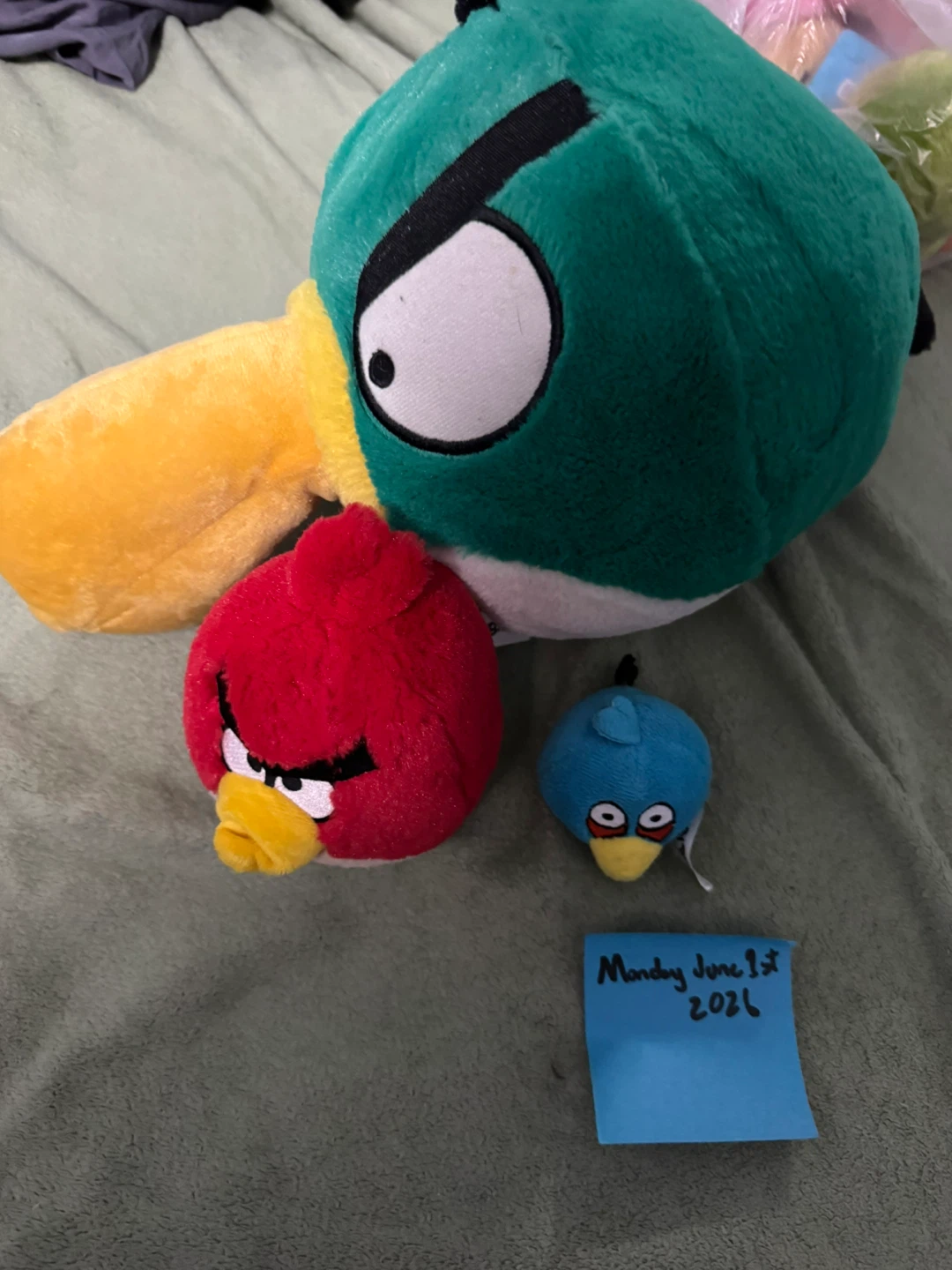 Angry Birds Plush Toys (Green, Red, Blue)lot