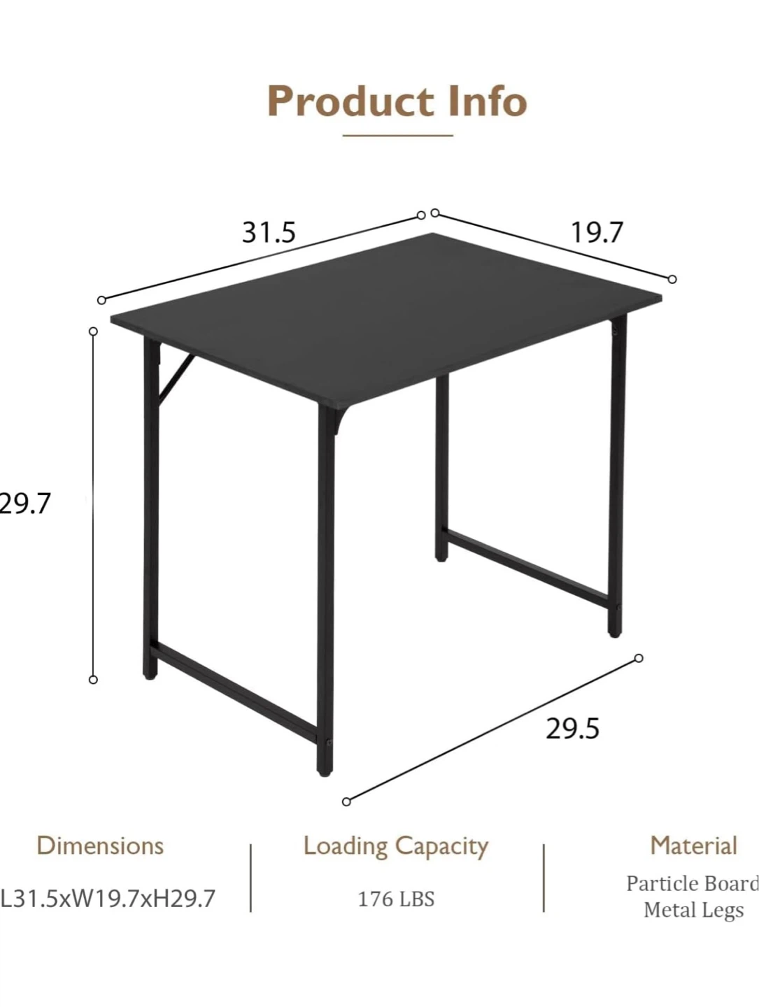Black Office Desk - photo 2