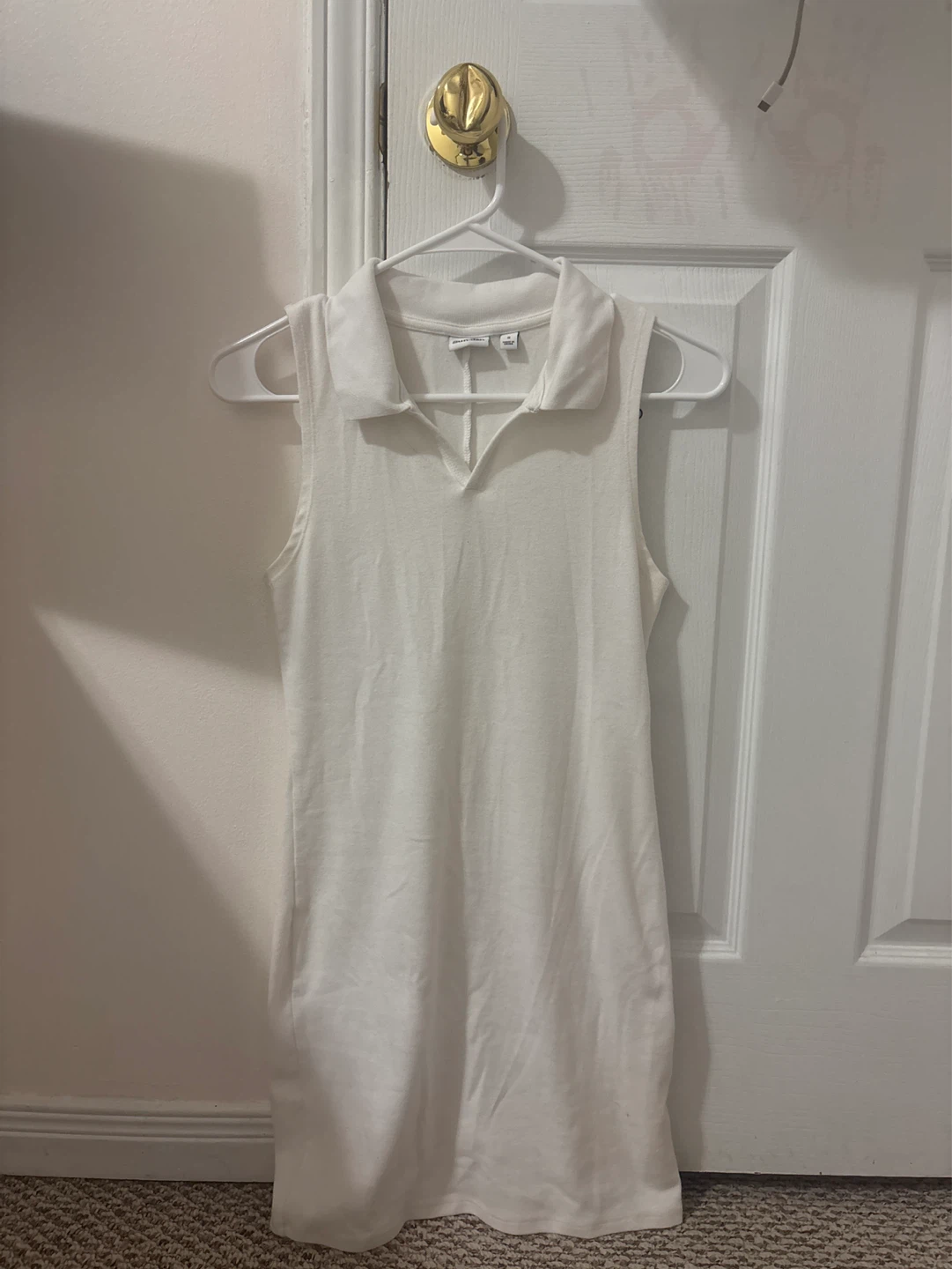 White Sleeveless Polo Dress