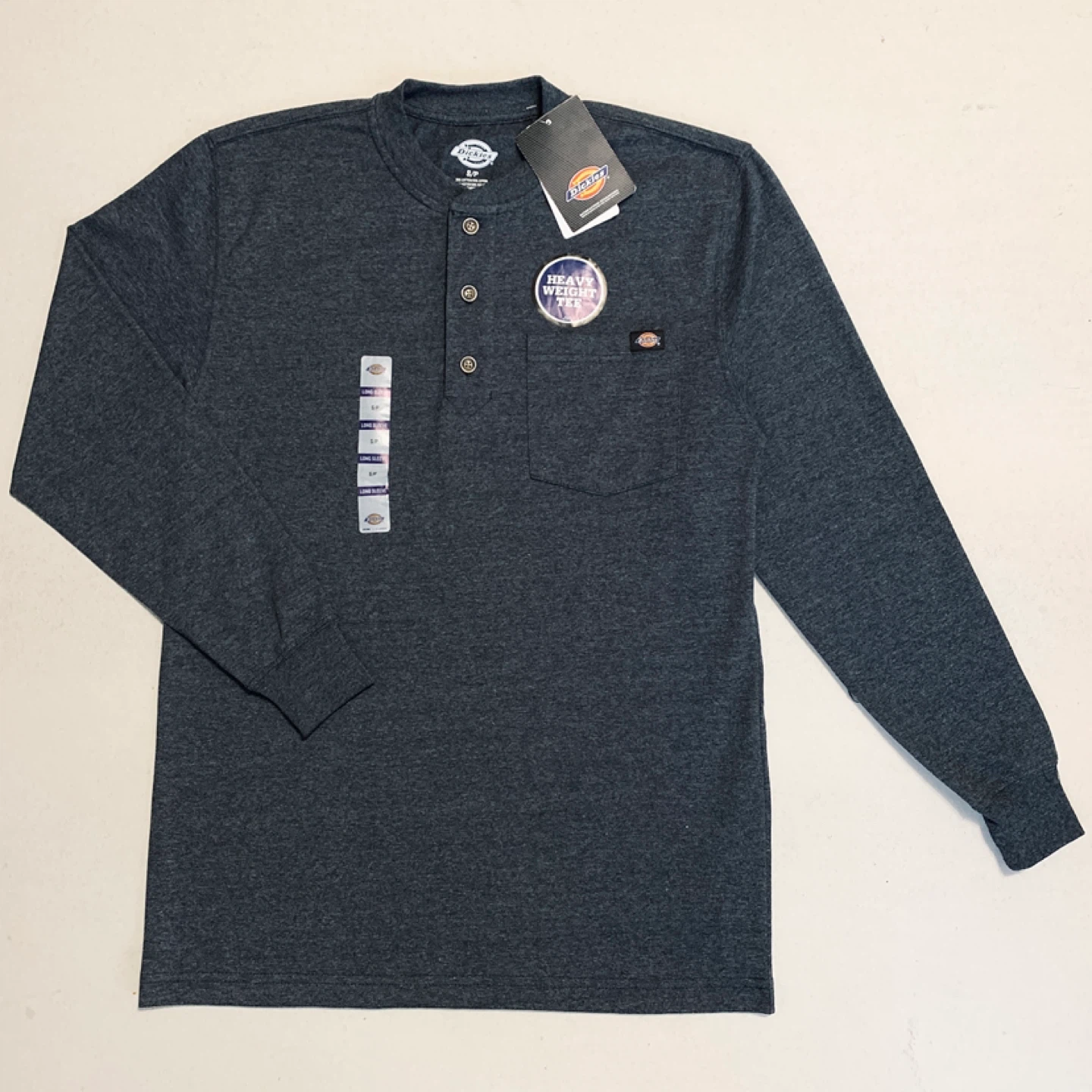 Dickies Long Sleeve Henley Shirt Heavyweight NEW