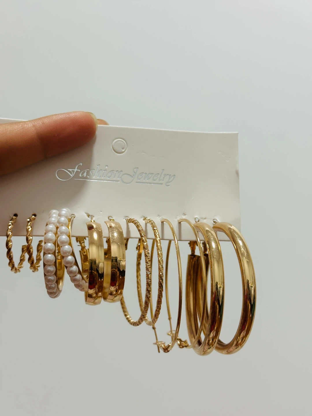Gold Tone Hoop Earring Set