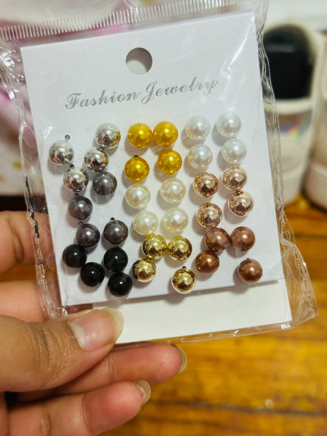 Fashion Jewelry Faux Pearl and Bead Stud Earrings Set - photo 2