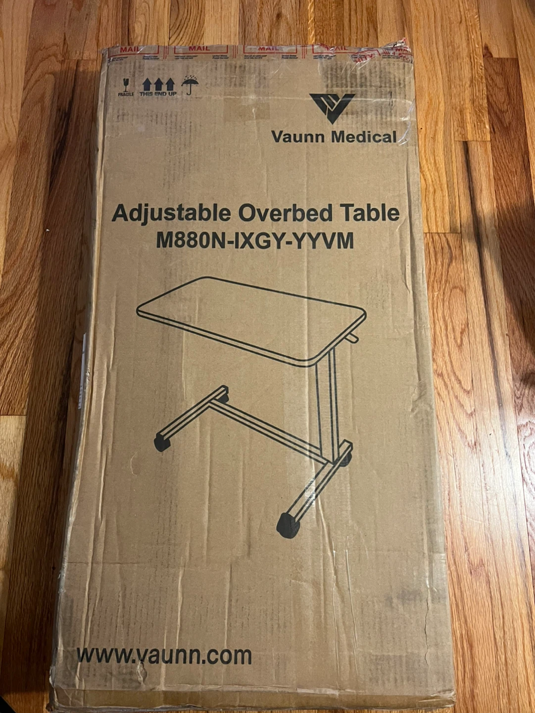 Vaunn Medical Adjustable Overbed Table M880N-IXGY-YYVM