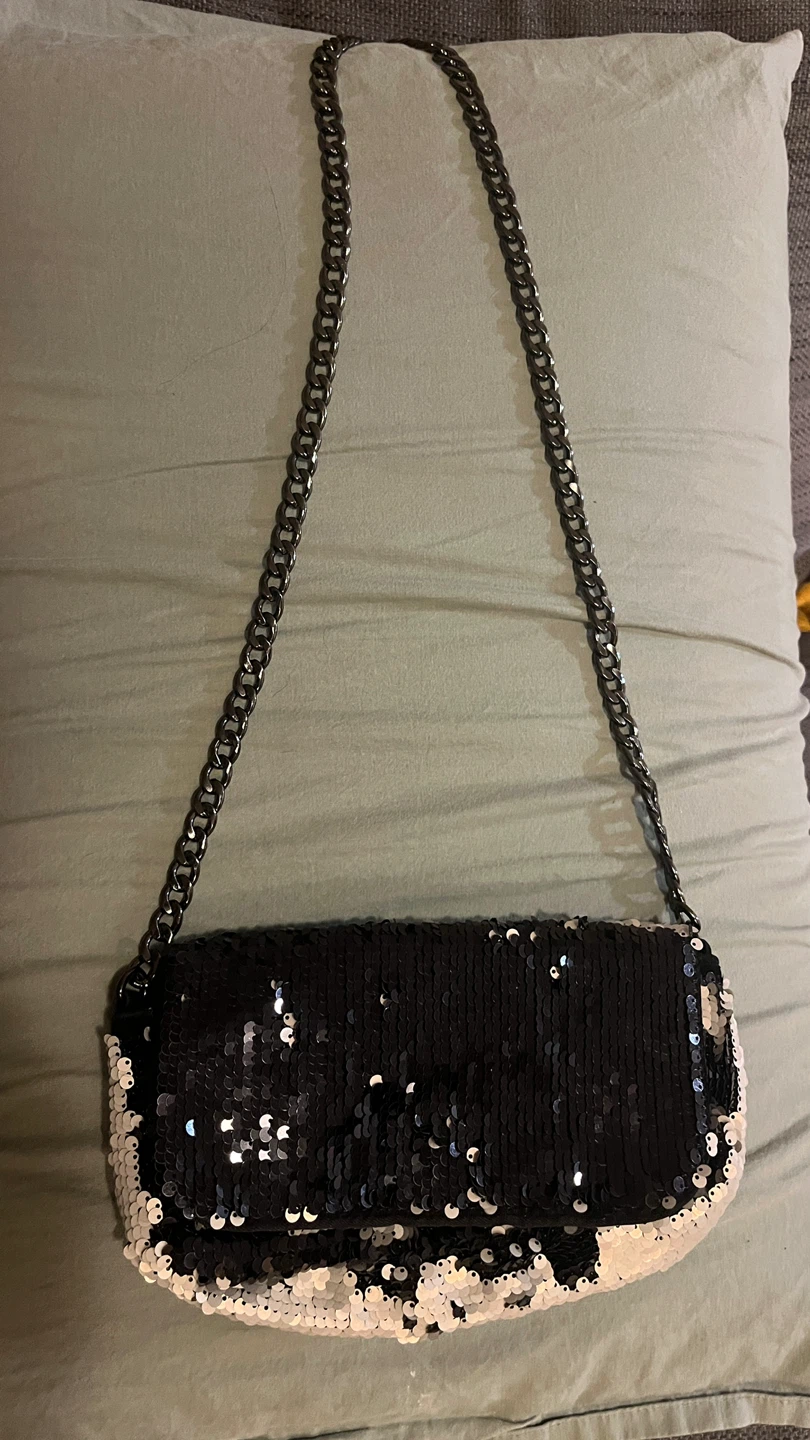 H&M Sequin Clutch with Chain Strap