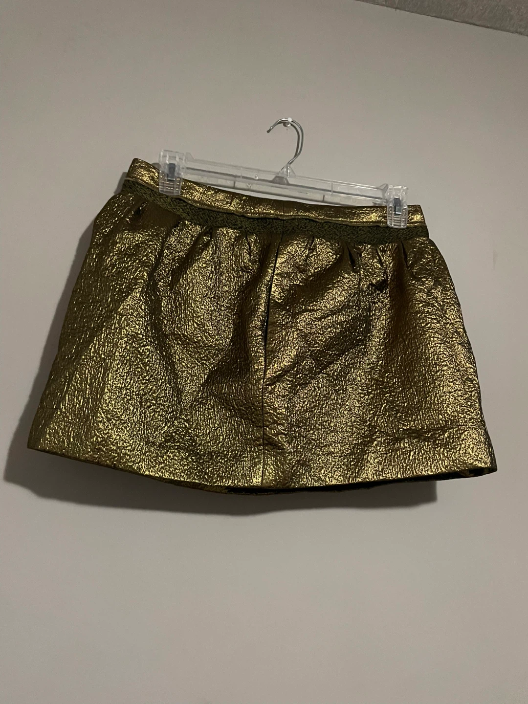 Gold Textured Mini Skirt
