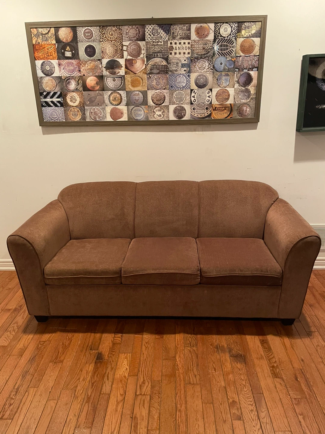 FREE DELIVERY. Brown 3-Seater Sofa