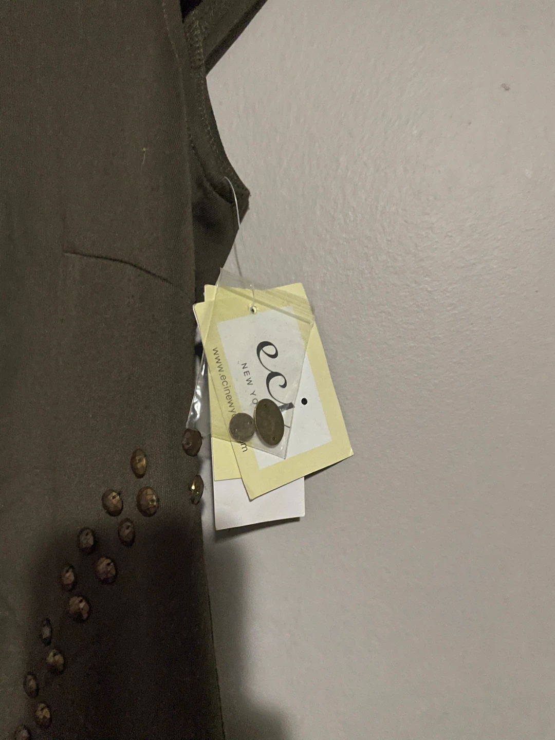 ECI New York Olive Green Studded Dress Size 6 - photo 3