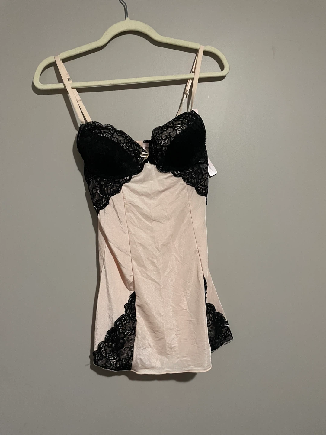 Sophie B. Pink & Black Lace Camisole - Size S/P