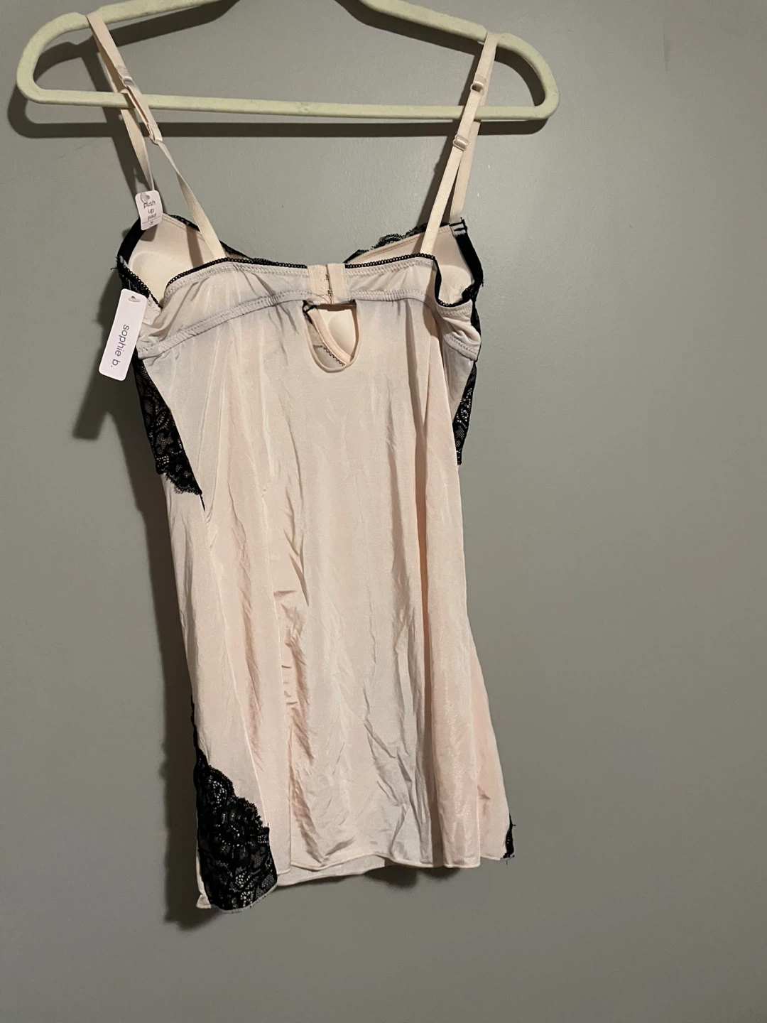 Sophie B. Pink & Black Lace Camisole - Size S/P - photo 2