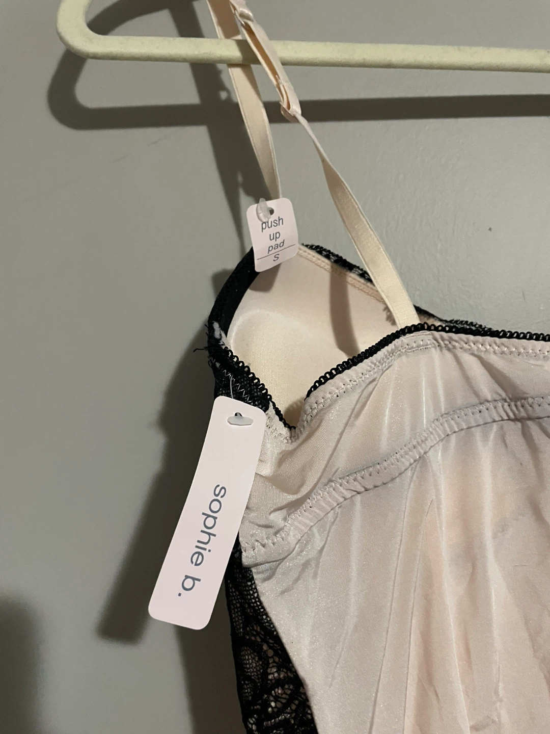 Sophie B. Pink & Black Lace Camisole - Size S/P - photo 3