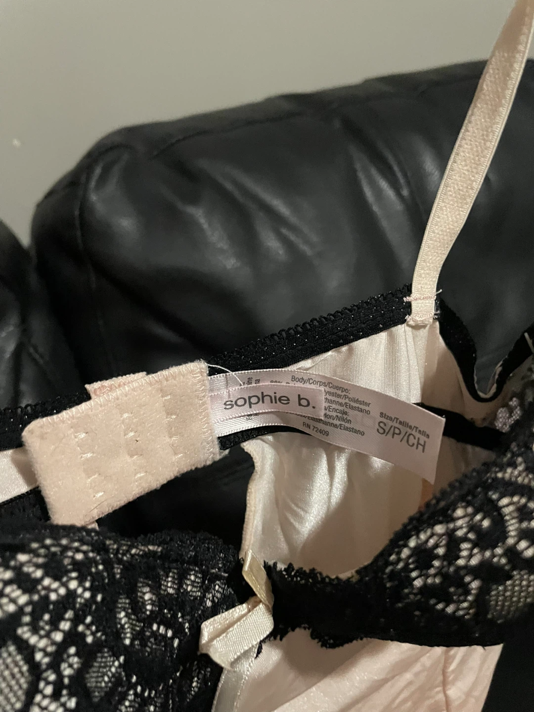 Sophie B. Pink & Black Lace Camisole - Size S/P - photo 4