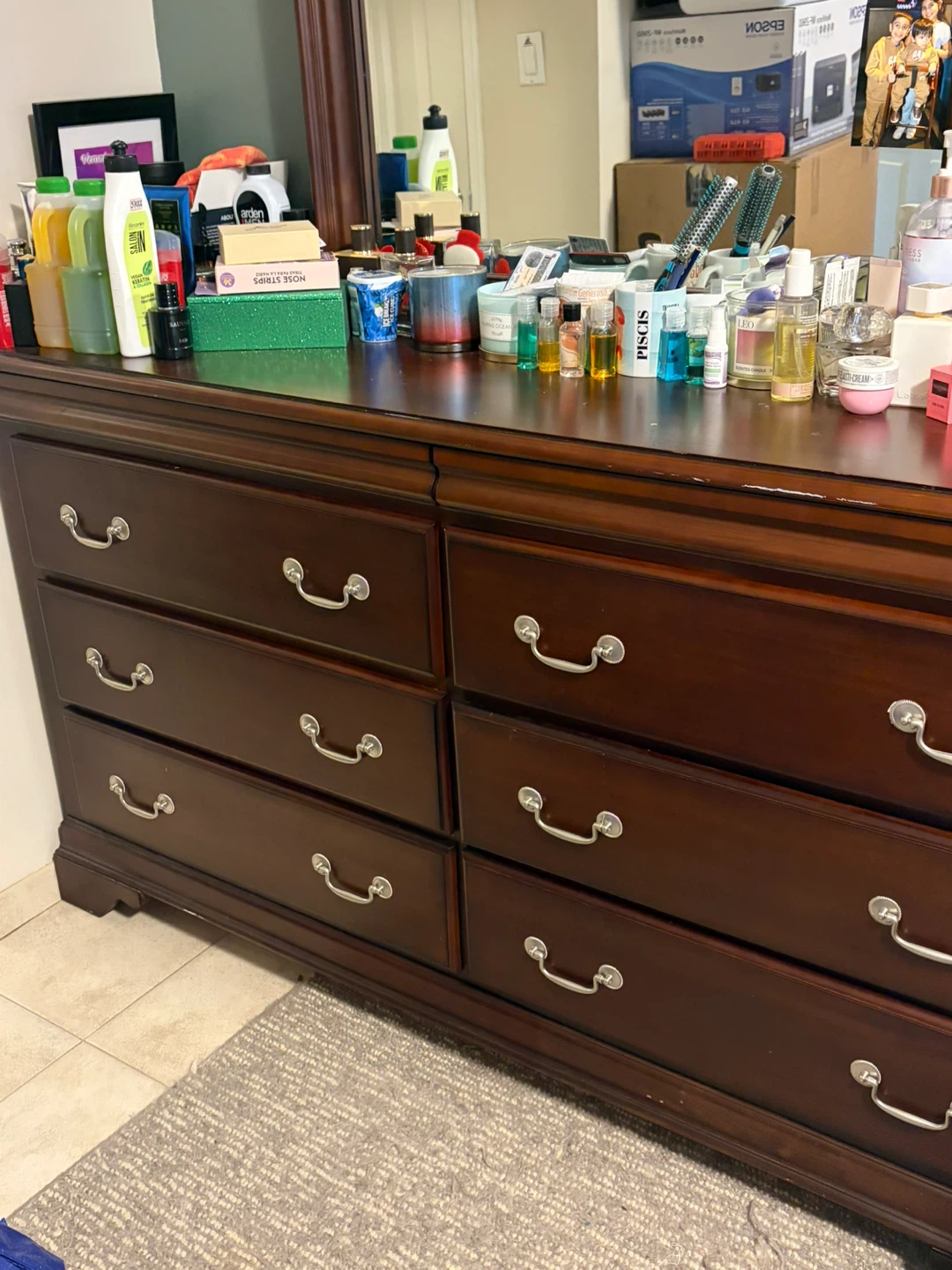 Wooden Bedroom Set with Dresser and Mirror - photo 3