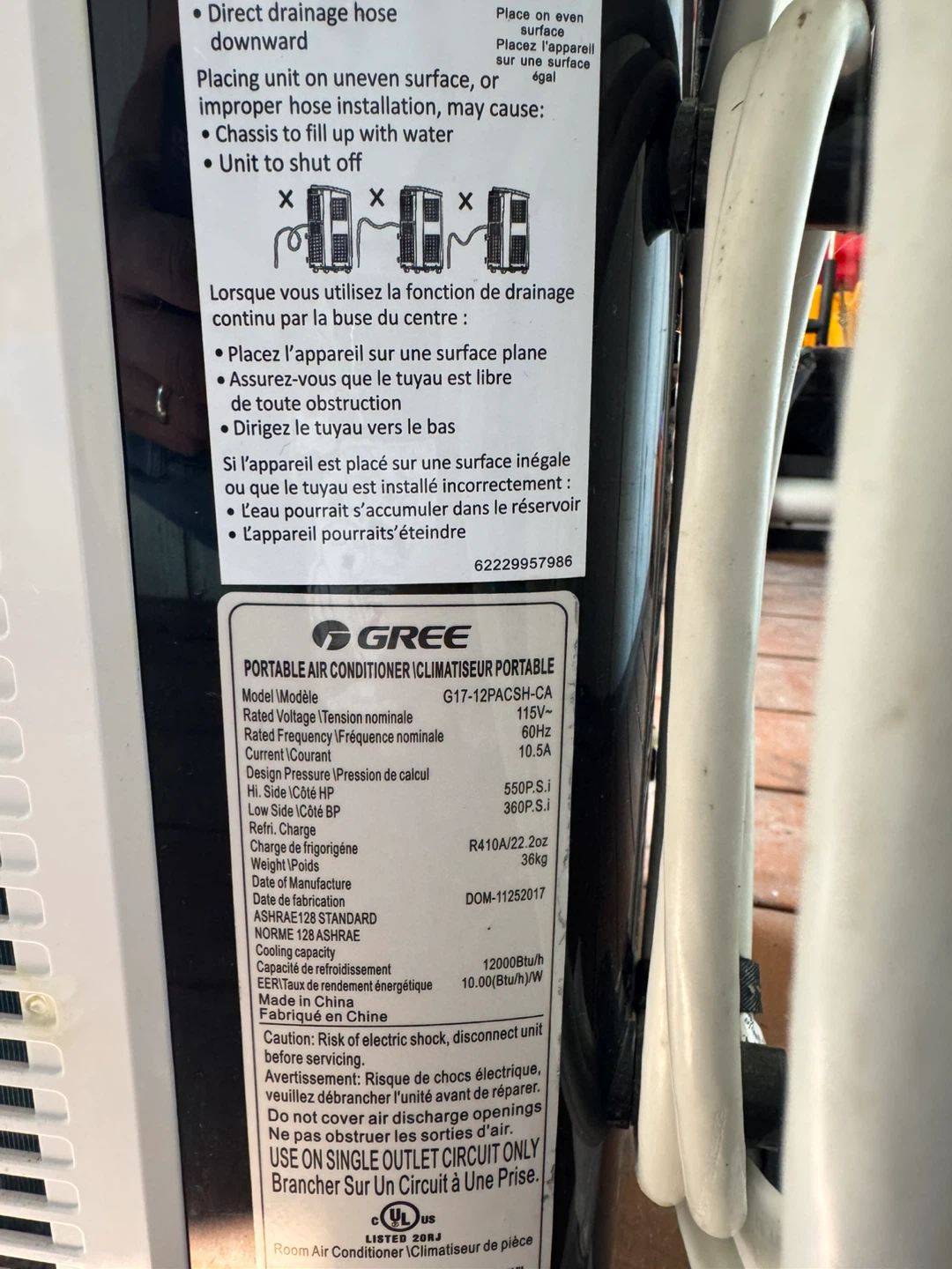 Gree Portable Air Conditioner G17-12PACSH-C4 - photo 2
