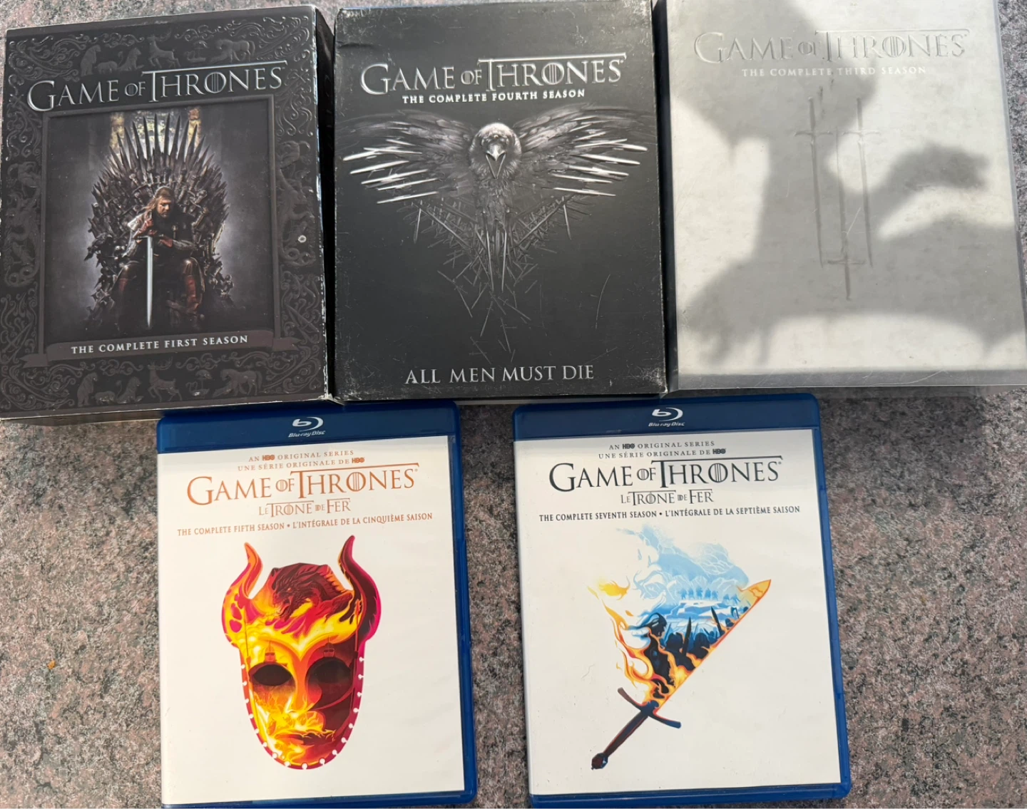 Game of Thrones Blu-ray Seasons 1, 3, 4, 5, 7