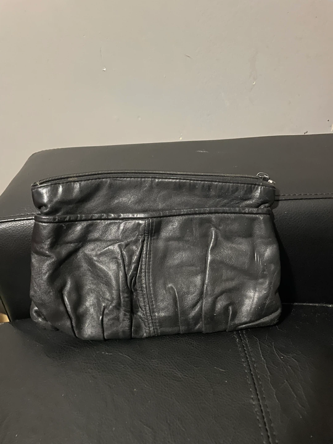 Black Leather Clutch