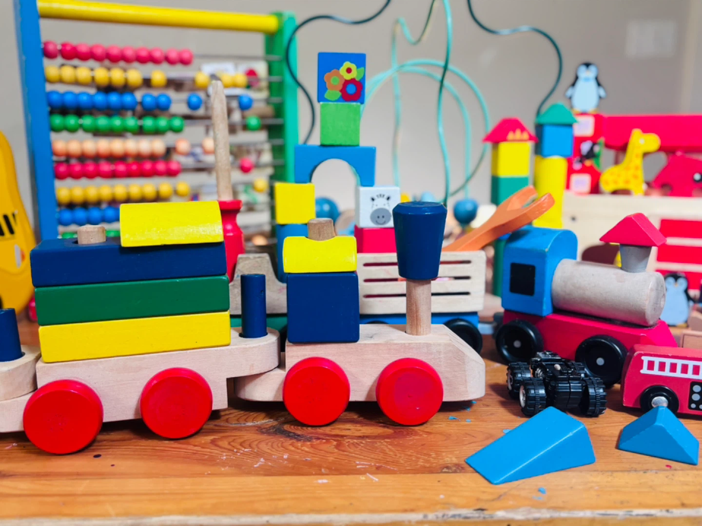 Wooden Toy Train Set and Building Blocks - photo 2